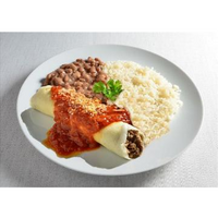 DIA A DIA - Panqueca de Ragú de Carne com arroz e feijão