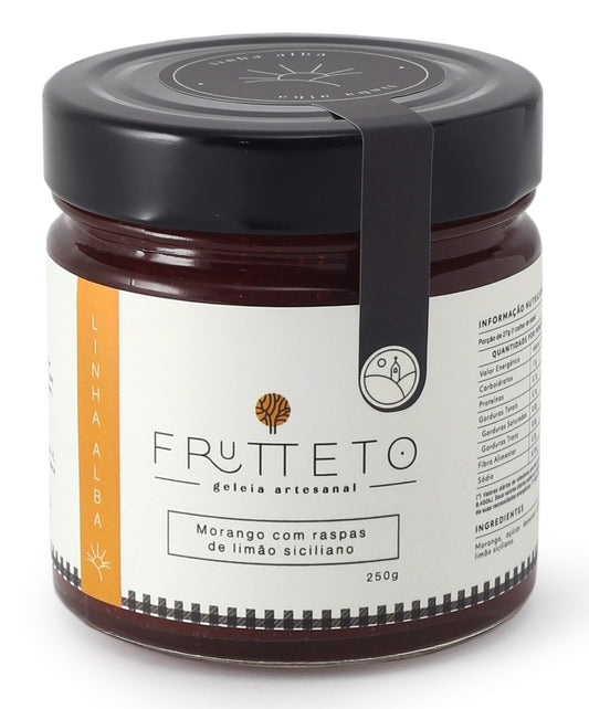 FRUTTETO GELÉIAS - MORANGO COM RASPAS DE LIMÃO SICILIANO - 250g